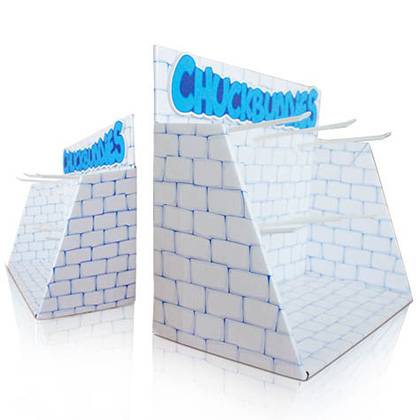 Corrugated Cardboard Counter Top Display with Plastic Hooks