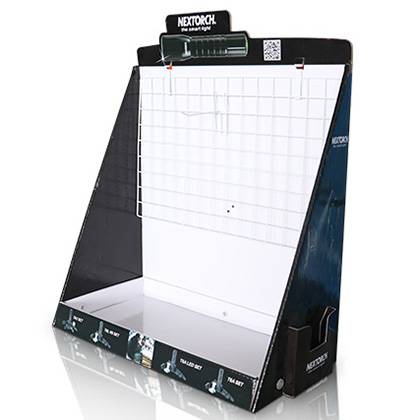 Cardboard Counter Top Peg Metal Hook Display Stand