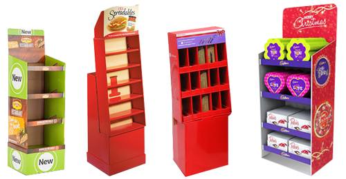 Custom Retail Pop Corrugated Cardboard Floor Display Stand