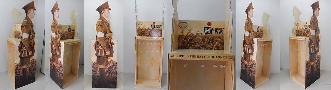 Australia in The Great War Retail Corrugated Cardboard Display Stands