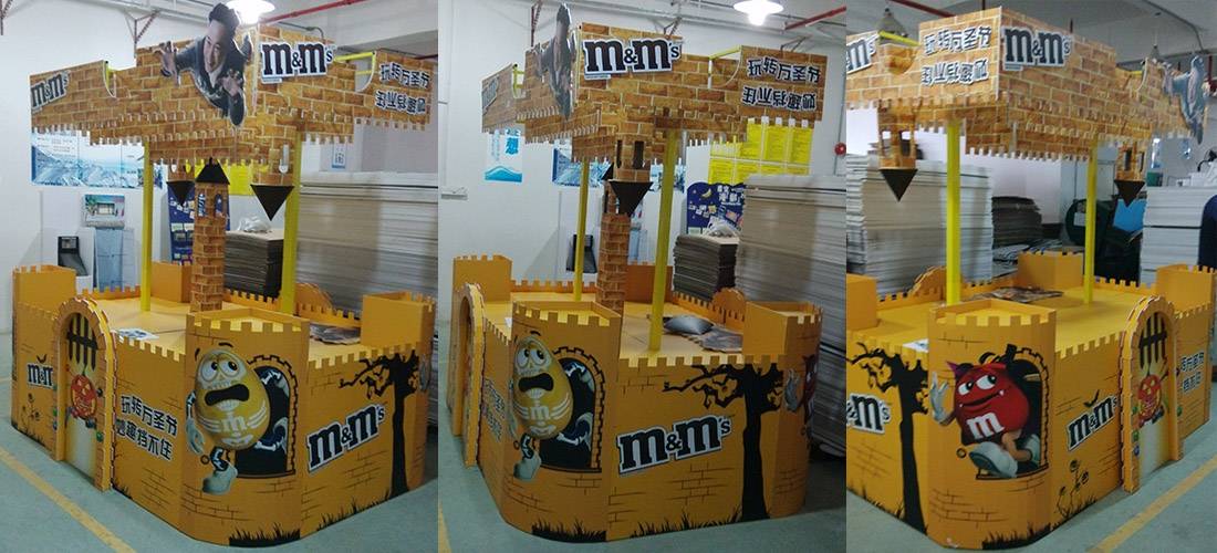 M&M's Chocolate POS Retail Corrugated Cardboard Display Stands