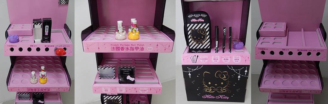 Hello Kitty Cosmetic POS Retail Floor Display Stand
