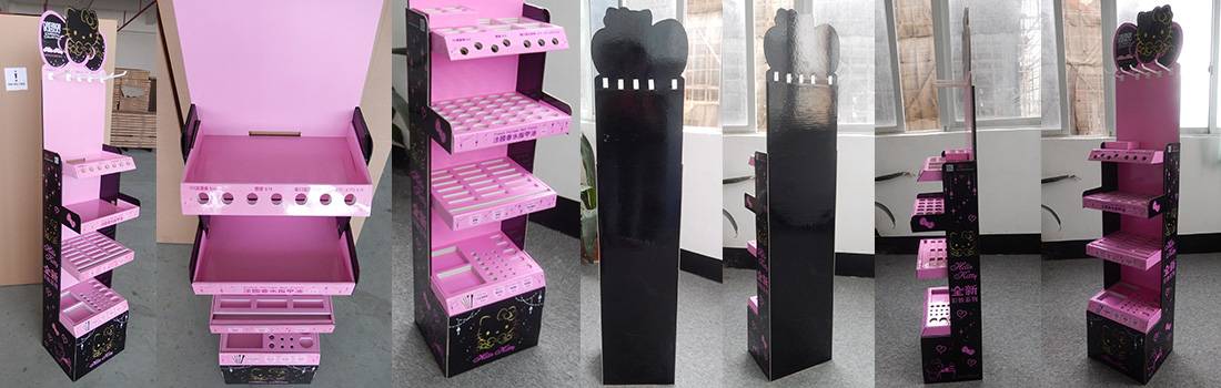 Hello Kitty Cosmetic POS Retail Floor Display Stand