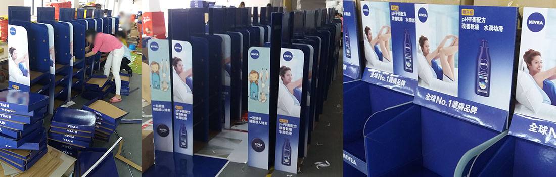 Nivea Corrugated Cardboard Product & Retail Display Stands