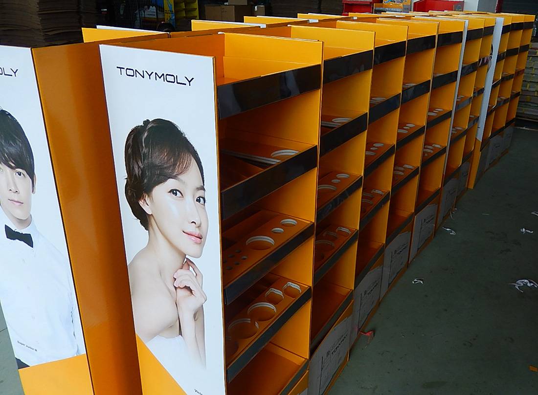 TonyMoly Korean Cosmetics Cardboard Floor Display Stand