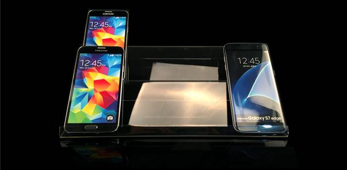 Clear Acrylic Long Shelf Mobile Cell Phone Holder Display Stand Cell Phone Holder
