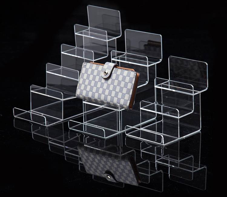Clear 2/3/4/5/6 Tier Retail Acrylic Display Holder Rack for Purse Wallet Display