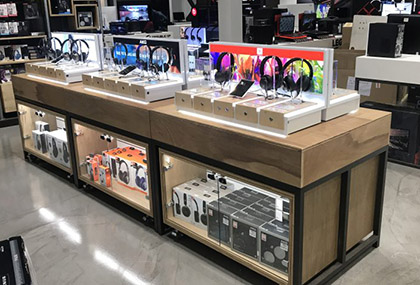 in-store headsets displays