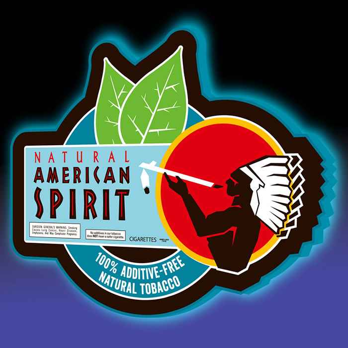 Natural American Spirit Logo Led Edge Glow Sign