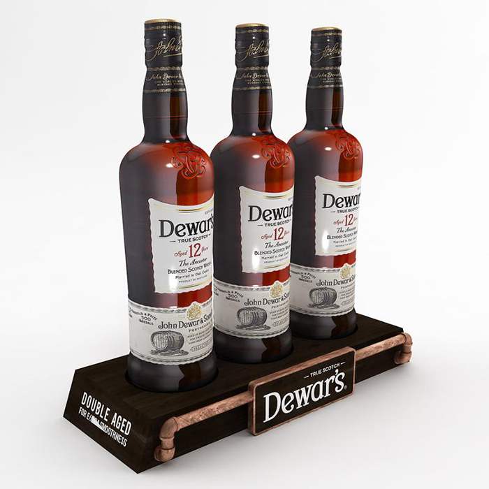 Dewars 12 year Blended Scotch Whisky Counter Display Rack