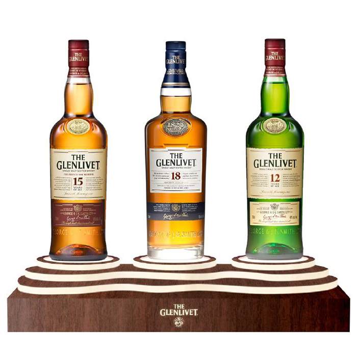 The Glenlivet Whisky Counter 3-Bottle Glorifier Display