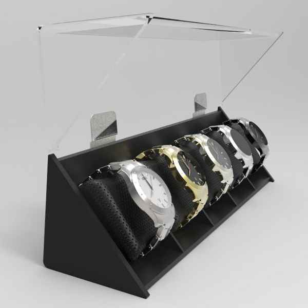 Counter-top Black Acrylic Multi Watch Display Box