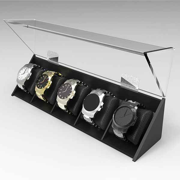 Counter-top Black Acrylic Multi Watch Display Box