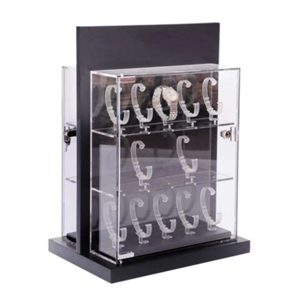 Tabletop Double Sided 3 Tier Watch Display Cabinet with Lock